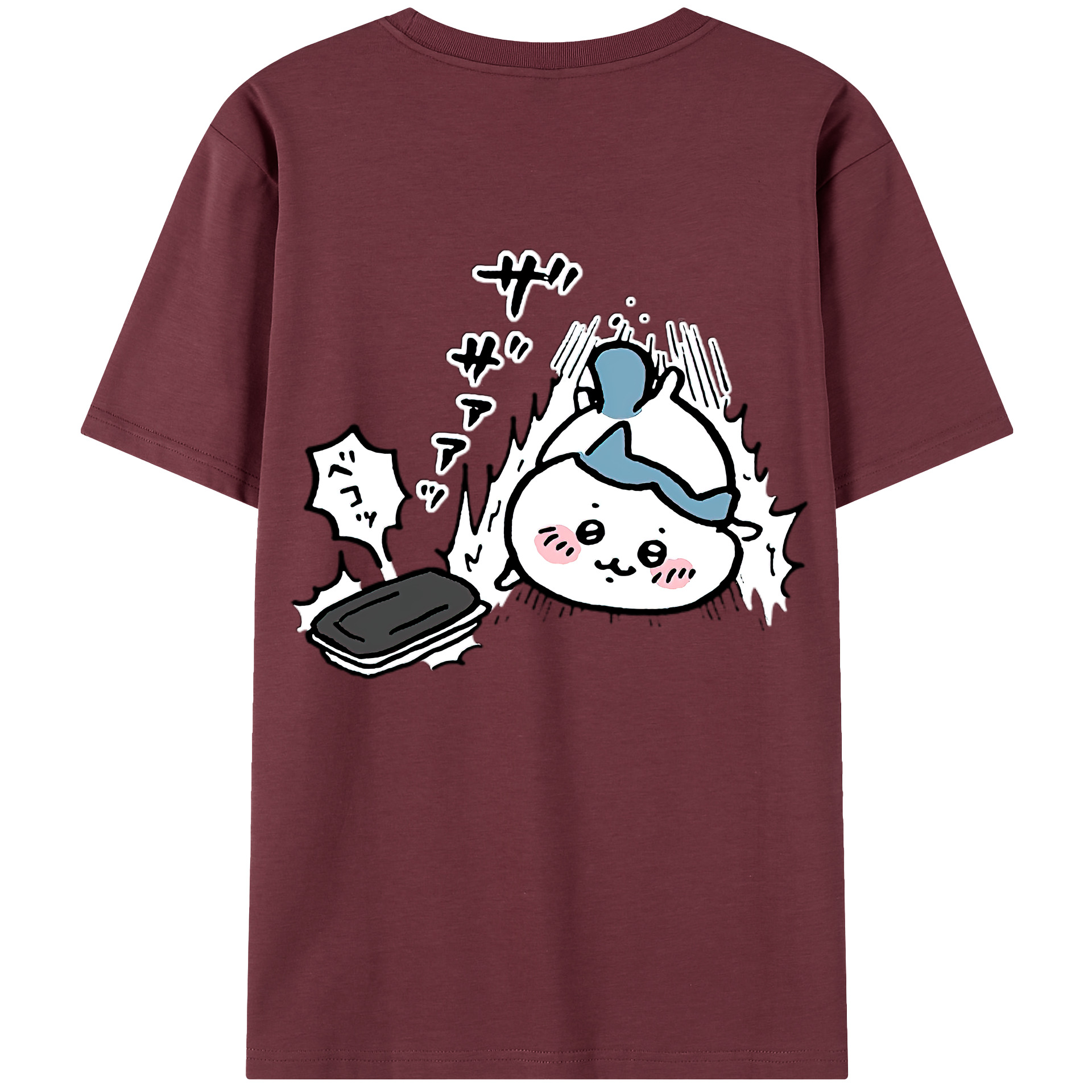 （画像用） ちいかわ ハチワレ Chii-kawa hachiware 綿100％半袖Tシャツ（背面プリント）